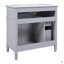 Meuble-lavabo 36 po avec lavabo, armoire de salle de bain avec tiroirs, structure solide et panneau de fibres à densité moyenne