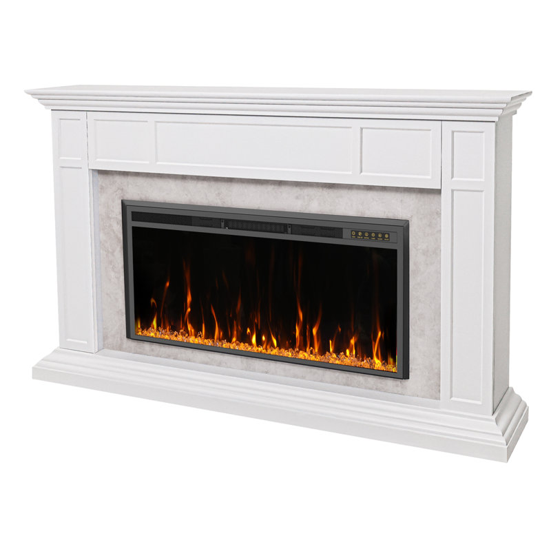 Surround Electronic Fireplace, Gray