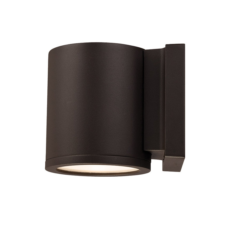 Tube LED Outdoor Armed Sconce, Bronze