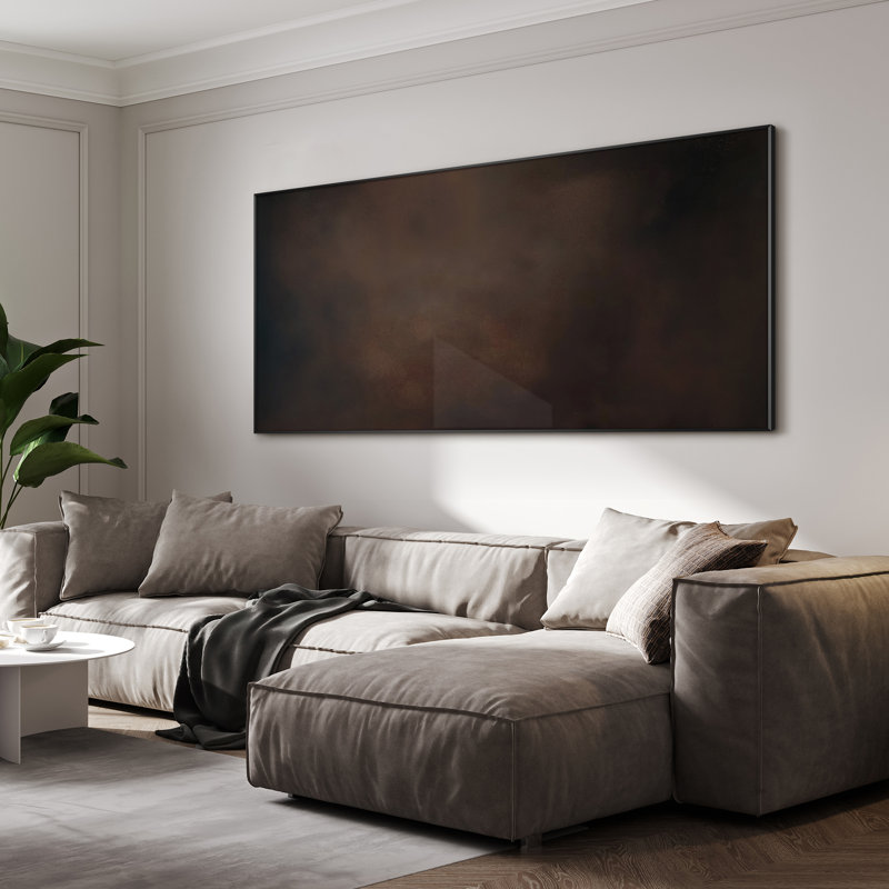 Très grande reproduction d'art sur toile - Nuage abstrait abstrait Moody Atmospherique, espaces contemporains ou industriels, décoration pour le salon ou la chambre à coucher - «Assemblage requis du cadre (cadre non fini)»