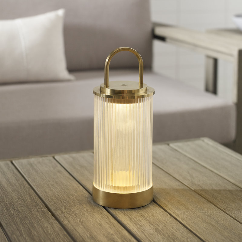Tawa Metal USB Table Lamp, Natural Brass