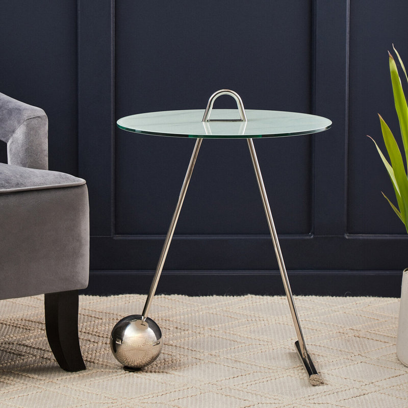 Emile Glass Top Frame End Table