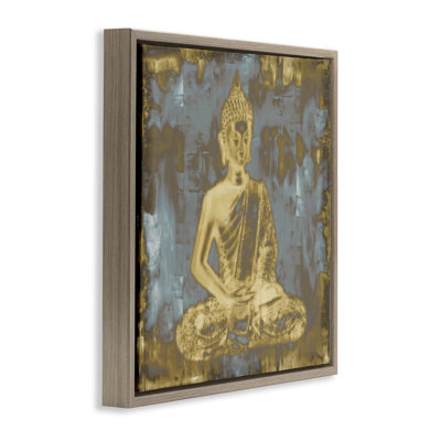 Muted Earthy Buddha Abstract Floating Frame, design by Tom Bray
