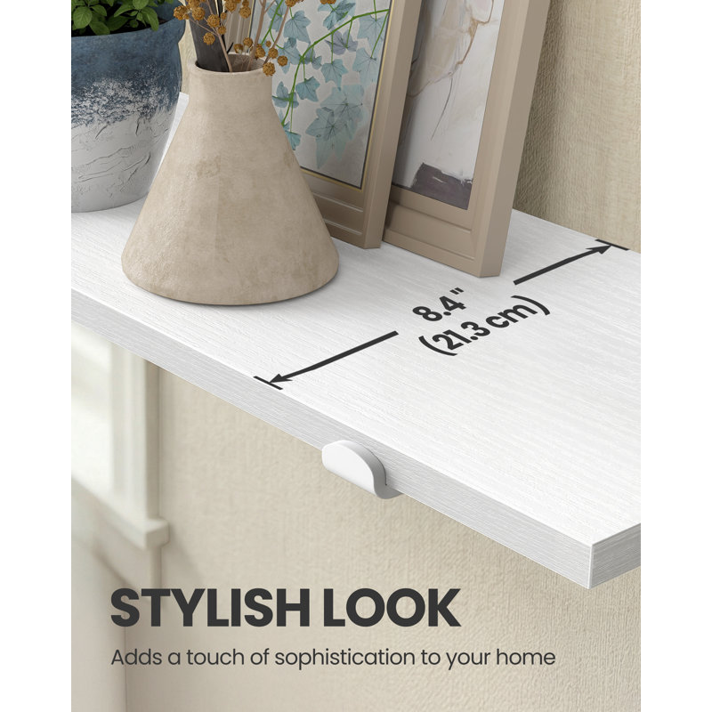Floating Shelf, White, 10cm H x 80cm W x 21.3cm D
