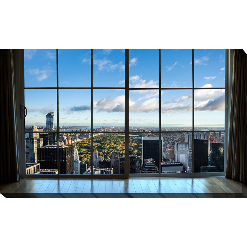 « new york central park ii window », reproduction de photo sur toile tendue, H 36 po x l 60 po x P 1,5 po
