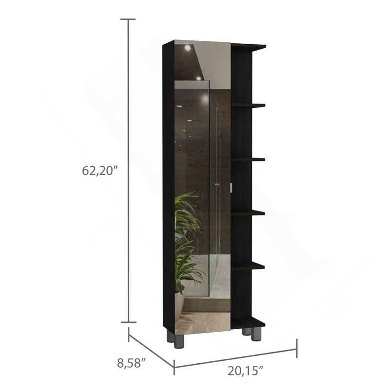 Armoire à linge avec miroir Wenge
