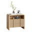 55cm Modern Wood-Grain Bedside Table with 1 Drawer, Open Shelf & Rounded Corners-1445599245