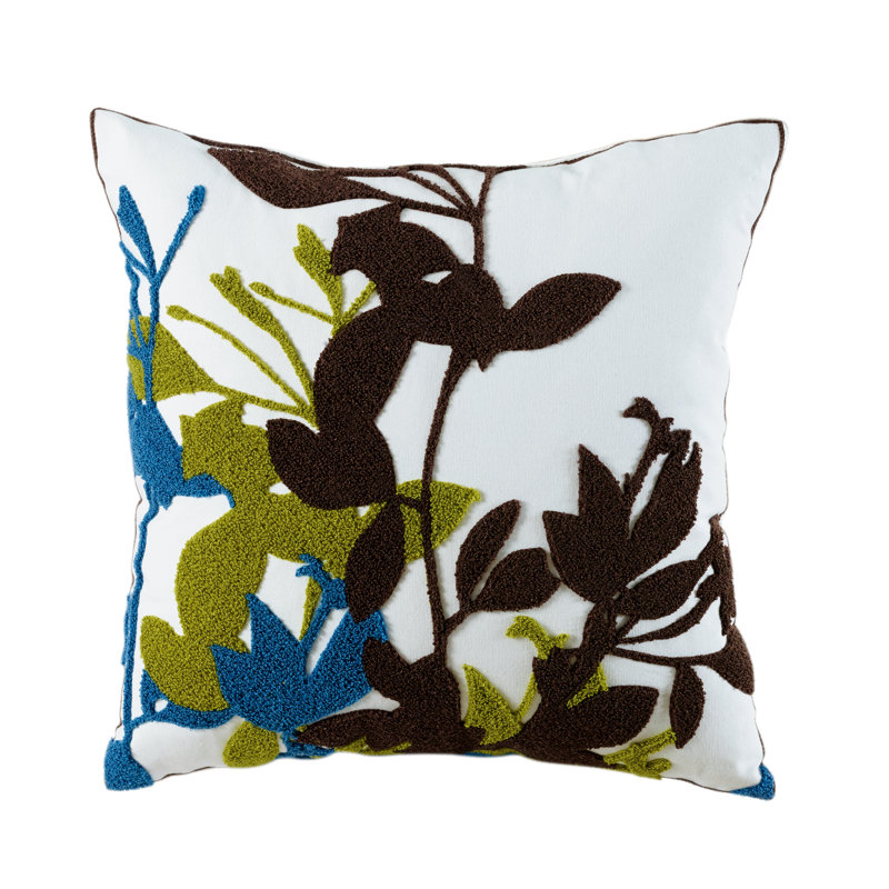 Zada Embroidered Cotton Throw Pillow