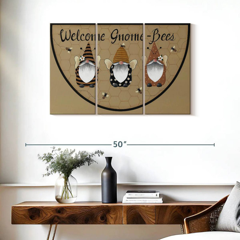 Kelan Welcome Gnome Bees, 24" H x 38" W