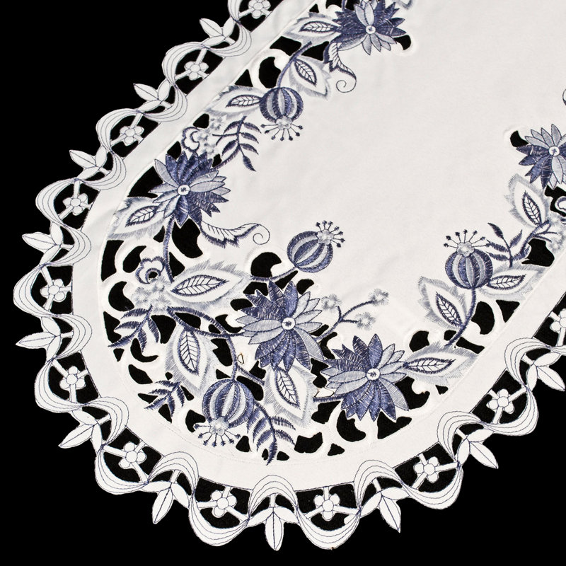 Chemin de table Sherika Delft, 34 po x 15 po