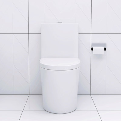 White Toilet With Ultra-Quiet Flush And Elegant Appearance Contemporary Long-Lasting Seat