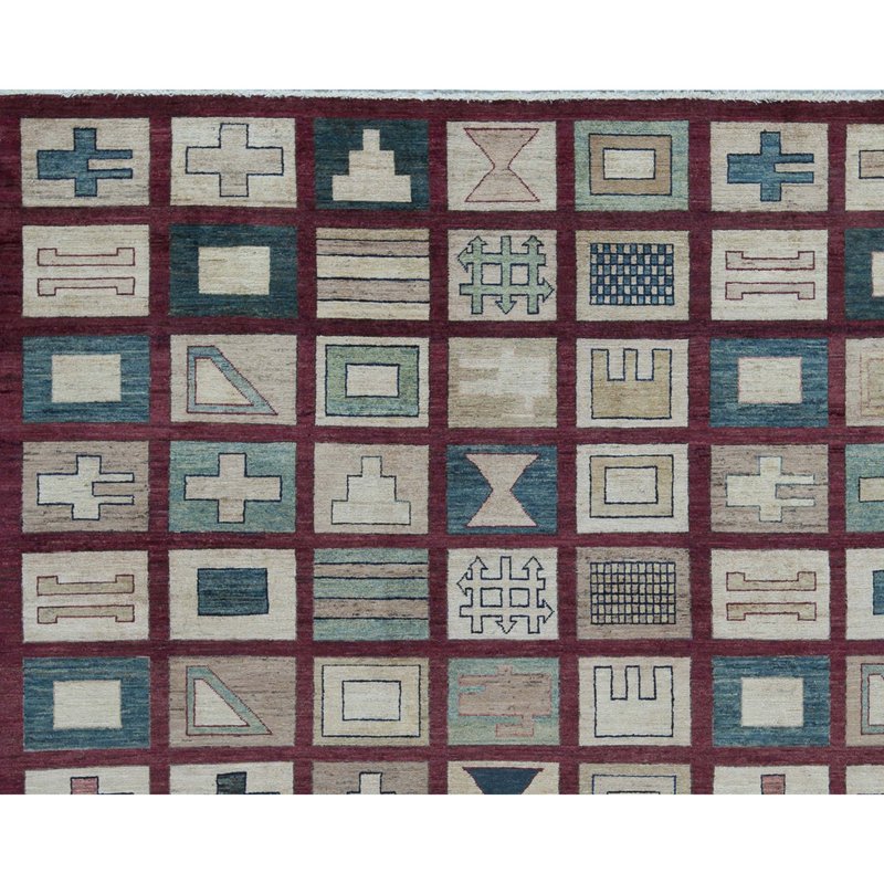 Pakistan Gabeh Hand Woven Wool Patchwork Area Rug