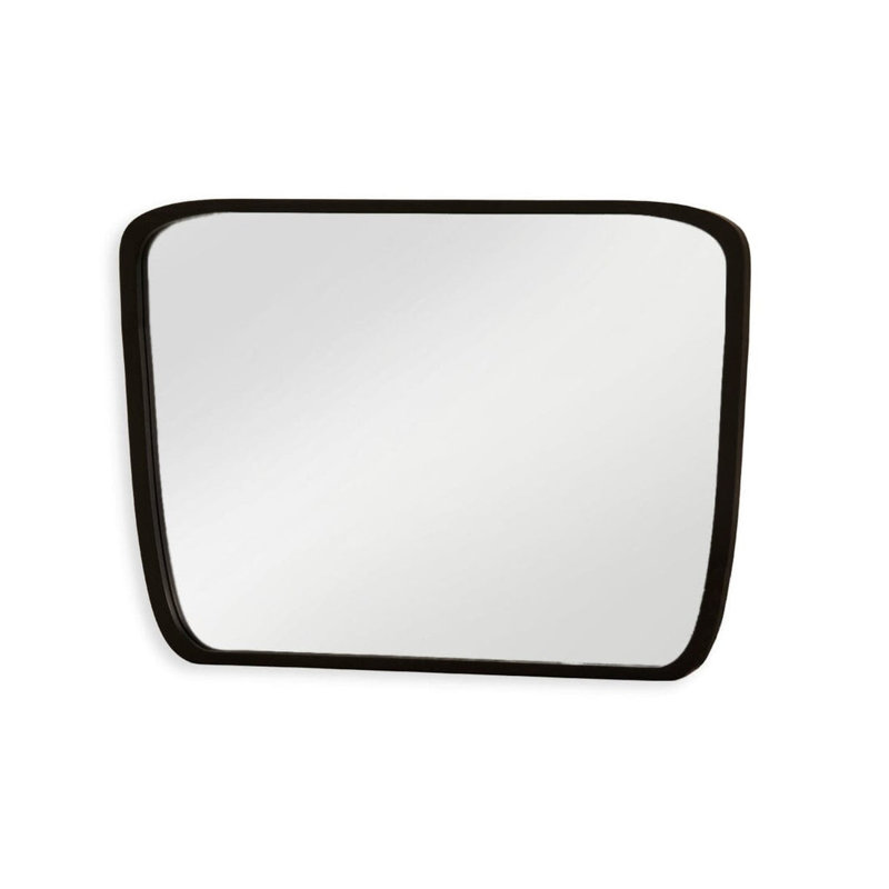 Solid Wood Rectangle Mirror, Black, Large
