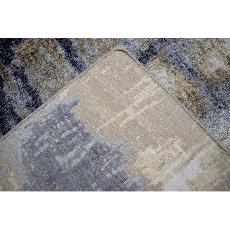Tapis gris / brun noué à la main