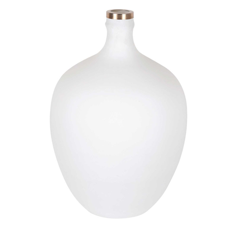 Valier 15.75" H Matte White Glass Vase