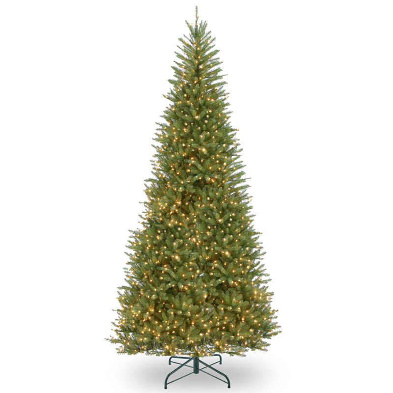 The Holiday Aisle® Dunhill Fir Slim Tree with Clear Lights, 12' H
