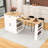 Extendable Kitchen Island with Storage Drawers, Double-Door Cabinet, Open Shelving and Breakfast Bar-47377120