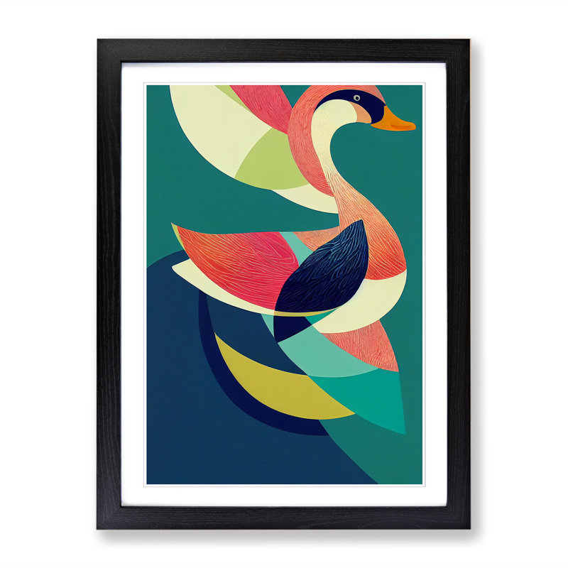 Ardyn Duck Contemporary Art - Picture Frame Print, Black, 64cm H x 46cm W x 2cm D