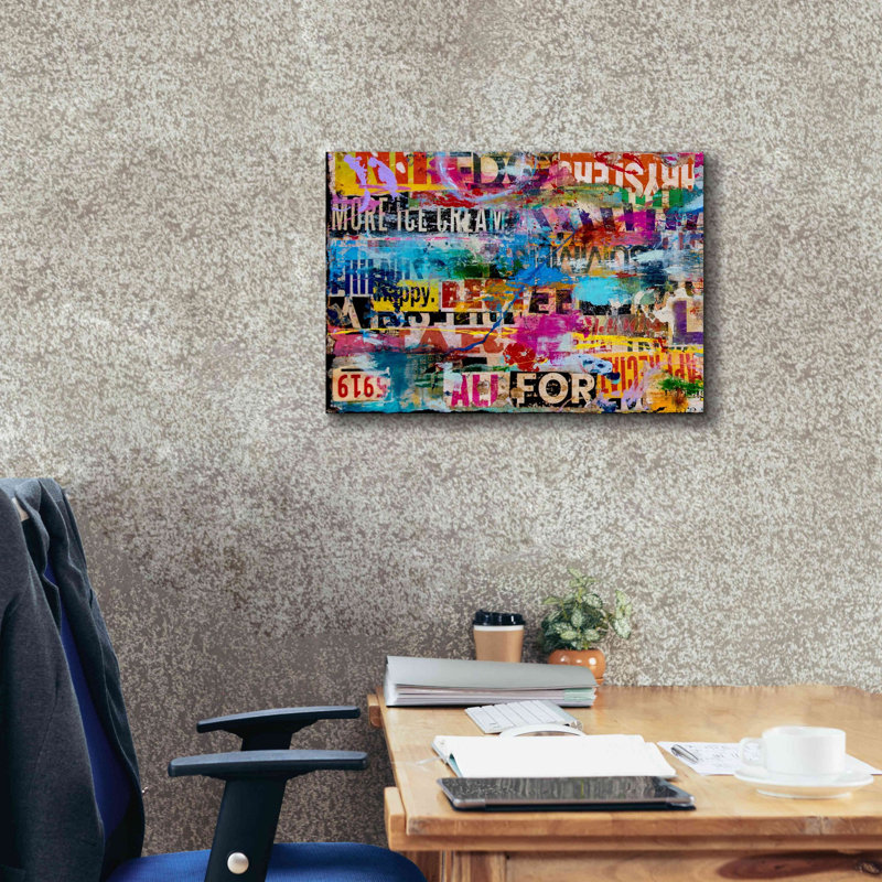 «Metromix Luv I» par Erin Ashley, estampe numérique sur toile, L 26 po x H 18 po x P 0,75 po