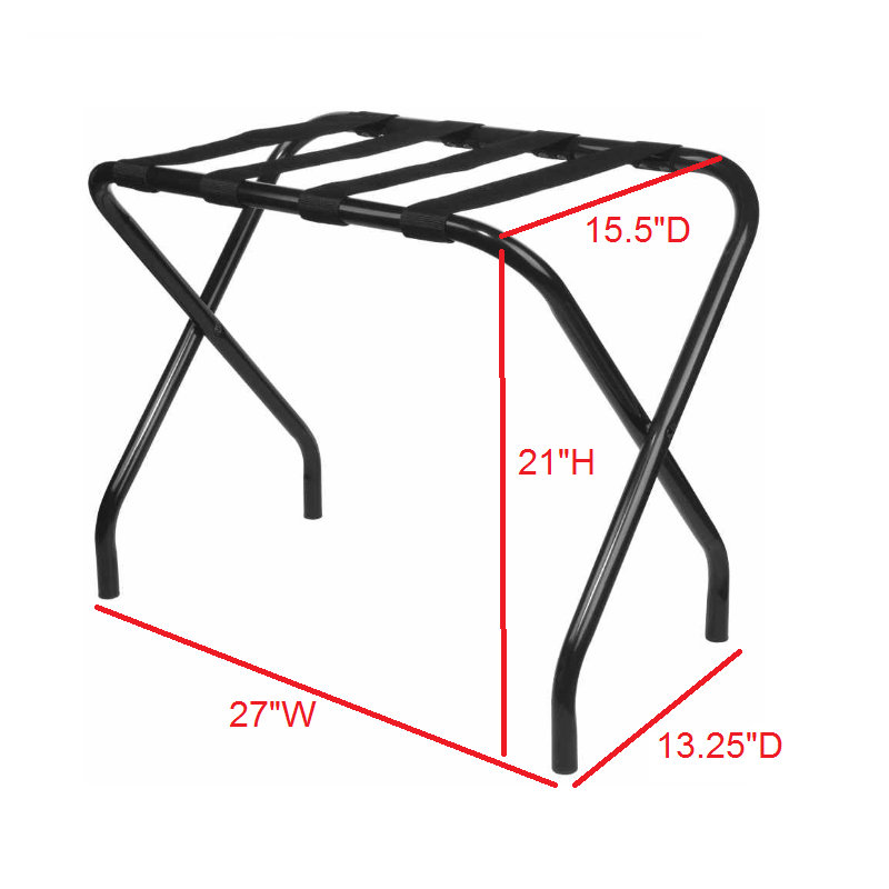 Foldable metal luggage rack with nylon belts