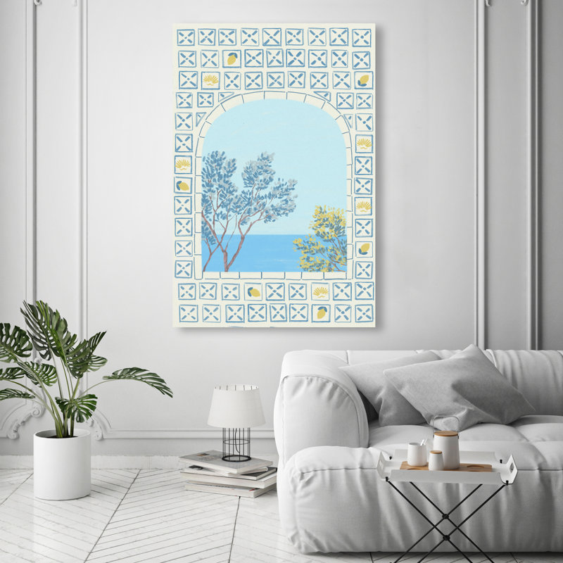 Mediterranean Window Print by Oliver Gal, 15"H x 10"W, Gallery Wrapped