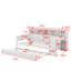 Lit de jour simple avec tablettes de rangement, lit gigogne et bureau d'étude-997260219