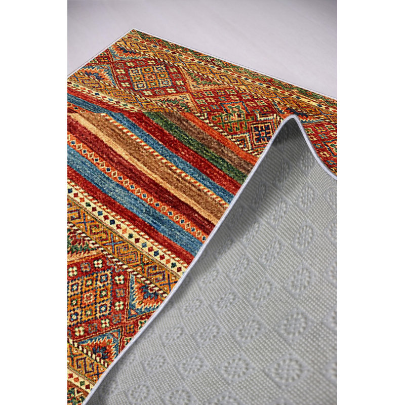 Antibacterial Area Rug, Brown, 4.6 x 7.2 Feet | 100% Polyester, 650 g/m², 0.16 in Pile Height | Eco-Friendly, Non-Slip PVC Dot Underside | Machine Washable, Perfect for Living Room & Bedroom Decor