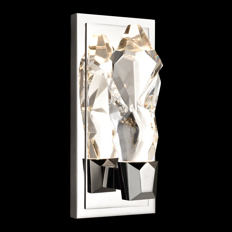 Angelus Steel LED Armed Sconce, Polished Nickel