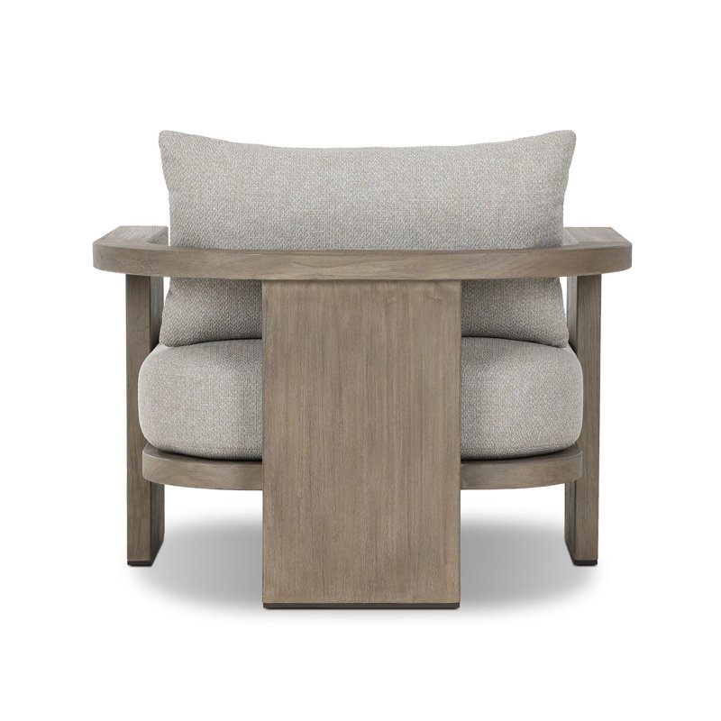 Tahana Outdoor Teak Lounge Chair, Stained Aged Gray, Hayes Fog
