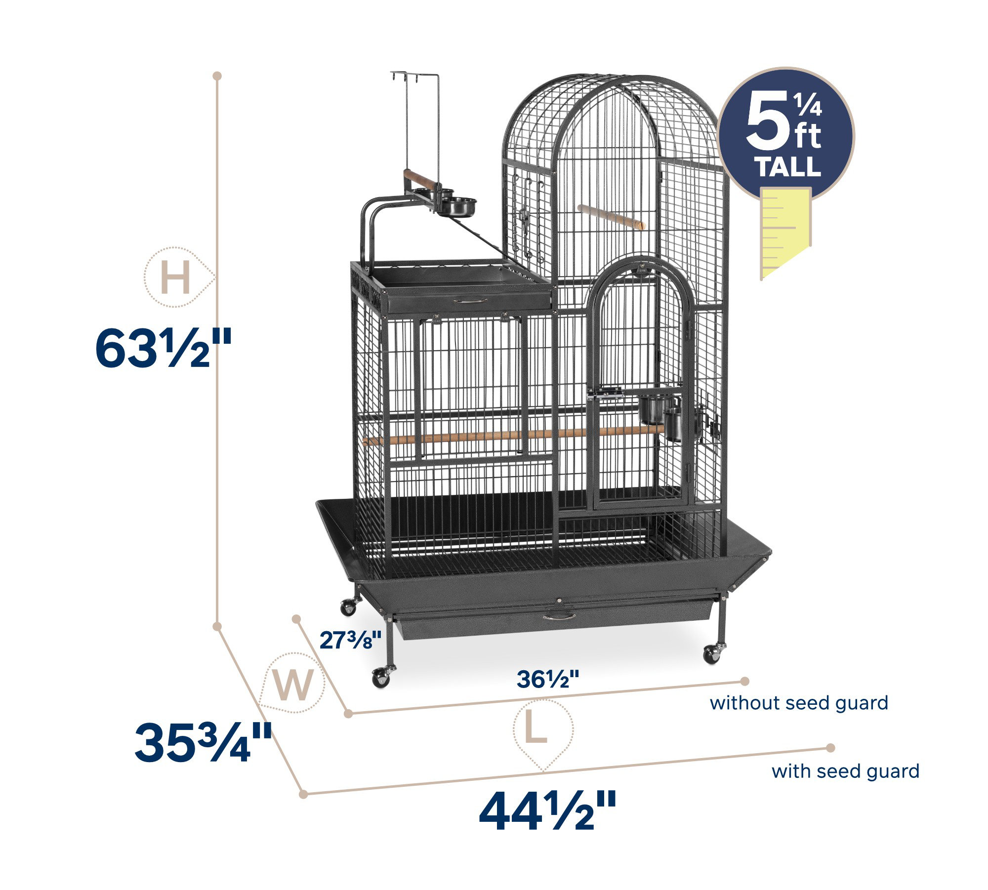 Curated visual reference: Deluxe Parrot Bird Cage With Removable Tray Reference: Archie Oscar Nickelson Deluxe Parrot Bird Cage With Play Top