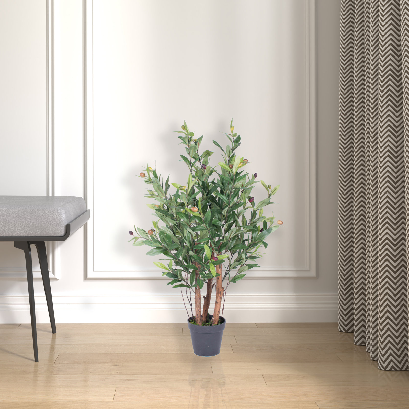Faux Tree in Pot, 30" H x 30" W x 30" D