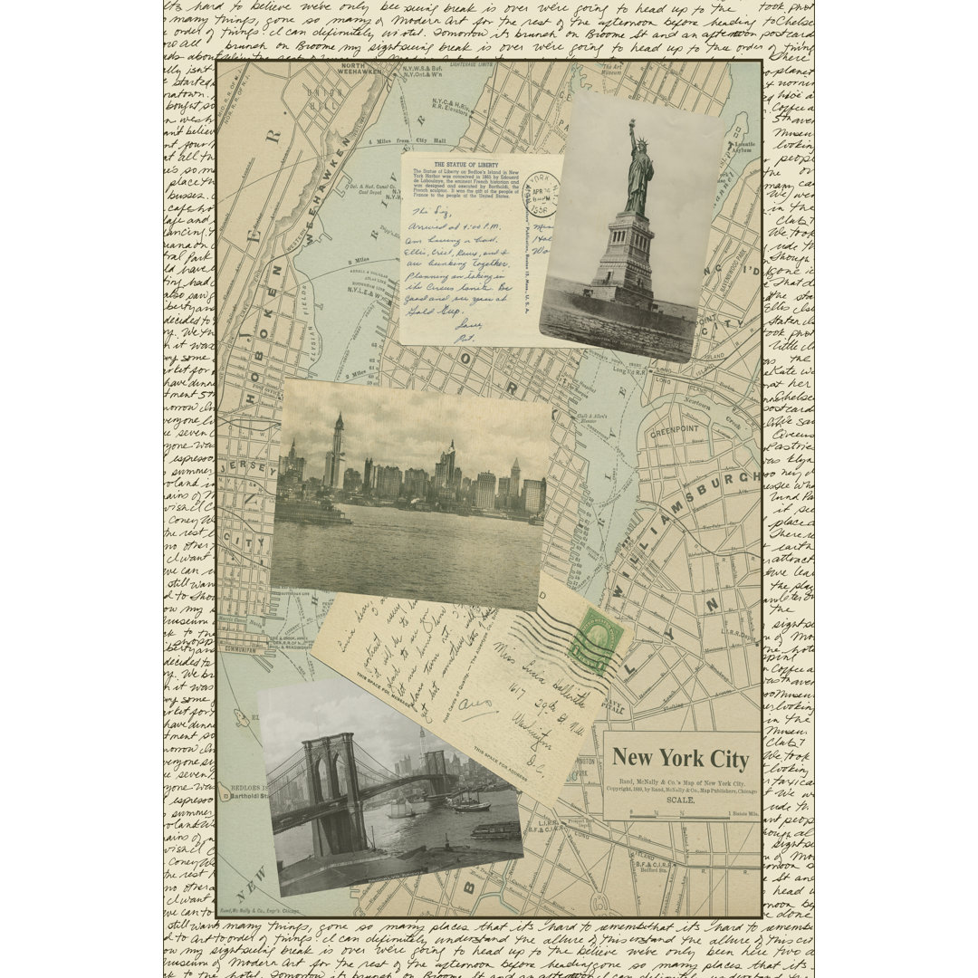 Leinwandbild Vintage Map von New York