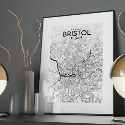 Bristol City Map In Ink - No Frame Print