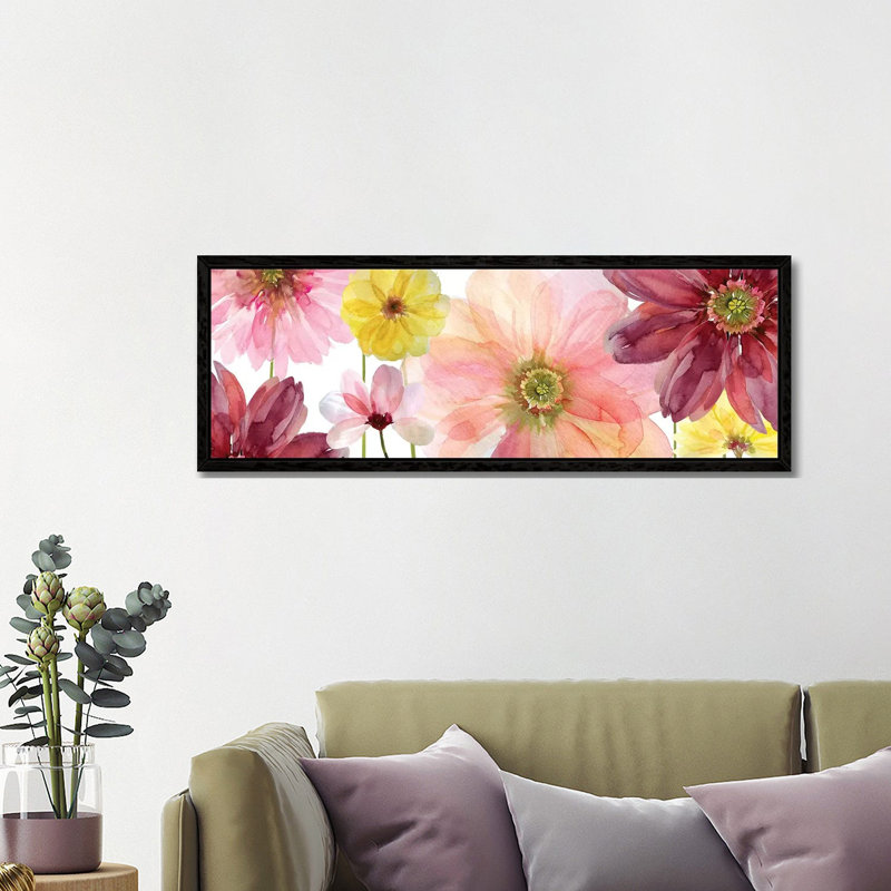 Pop Of Pink II by Carol Robinson - Panoramic Print on Canvas, 121.92 cm H x 40.64 cm W, Black Framed