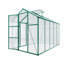 Serre de plain-pied pour l'extérieur, serre en polycarbonate avec cadre en aluminium, évents réglables, porte verrouillable pour la cour arrière-121528997-121528995
