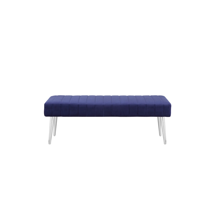 Hilda Faux Leather Upholstered Bench, Purple
