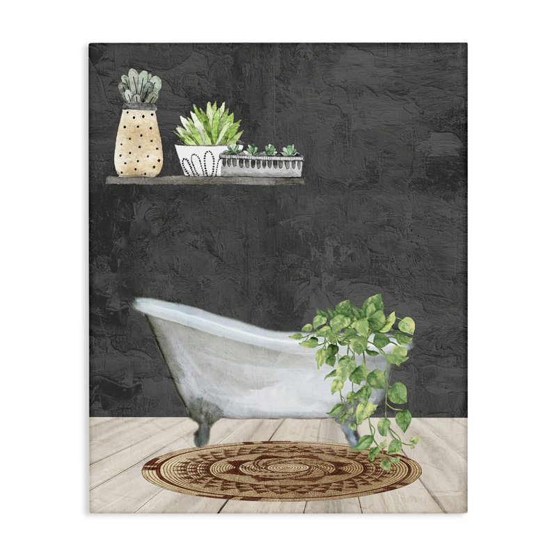 "Relaxing Greens Bathroom", art mural par Kim Allen, H 48 po x l 36 po