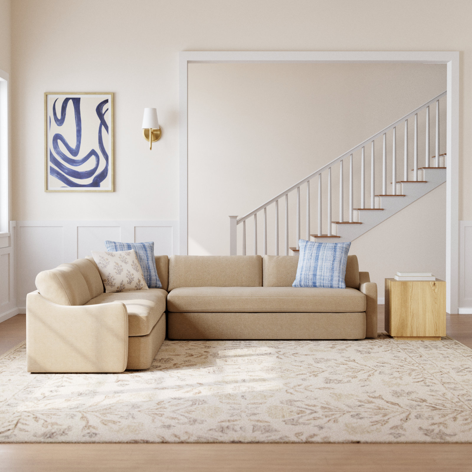 Aurelia 3-Piece Sectional, Beige LInen