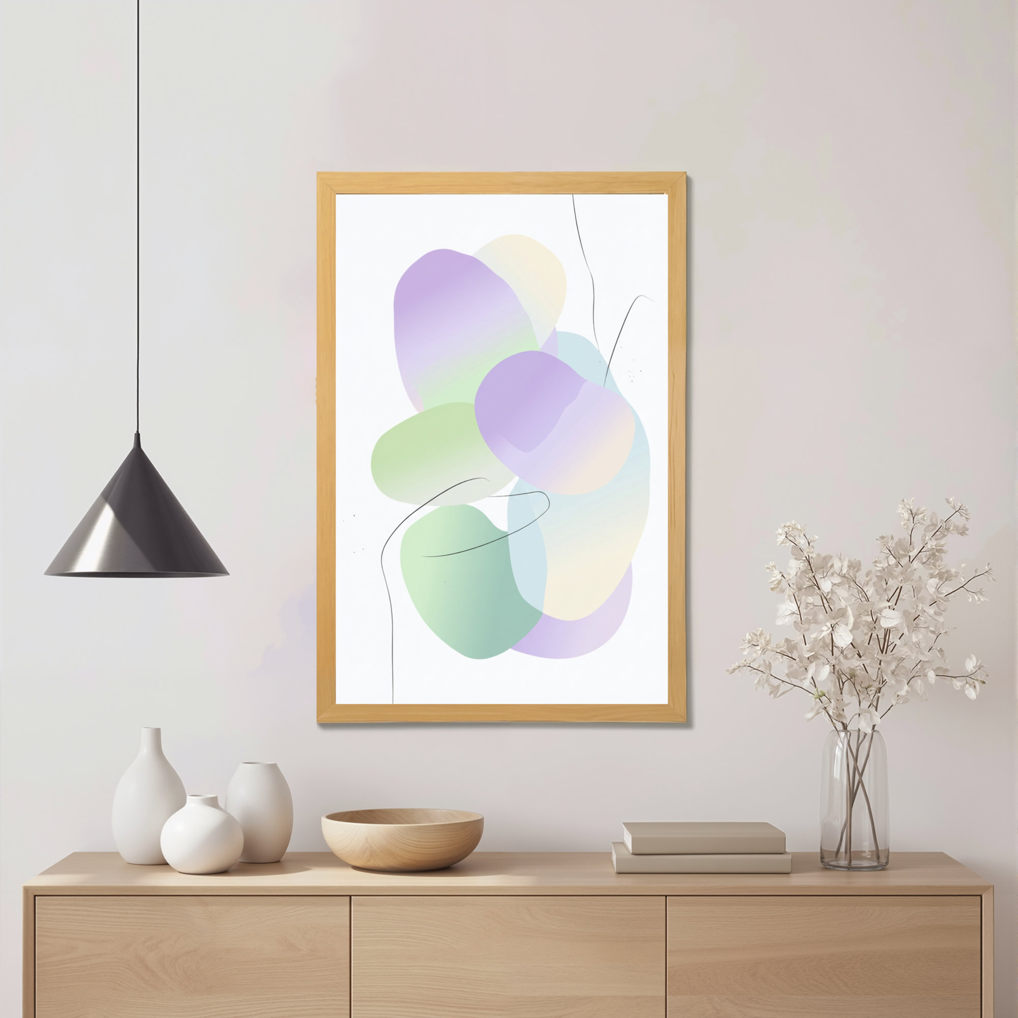Winston Porter Abstract Pastel Shapes Canvas Wrapped Wall Art Oil ...