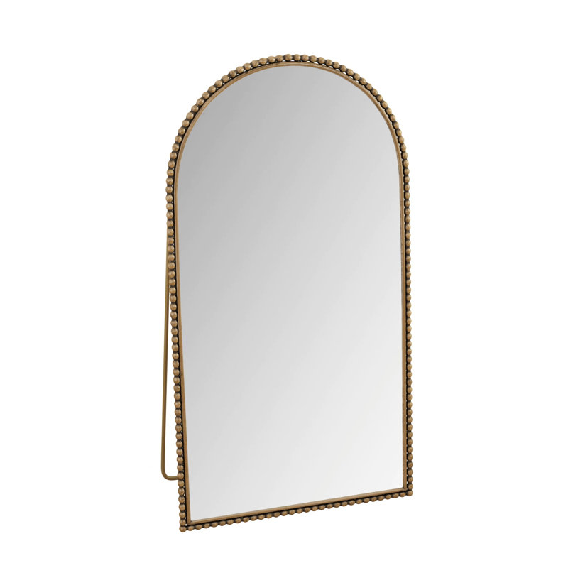 Iron Arch Retro Full Length Mirror With Supporting Feet, For Living Room, Bedroom, Gold