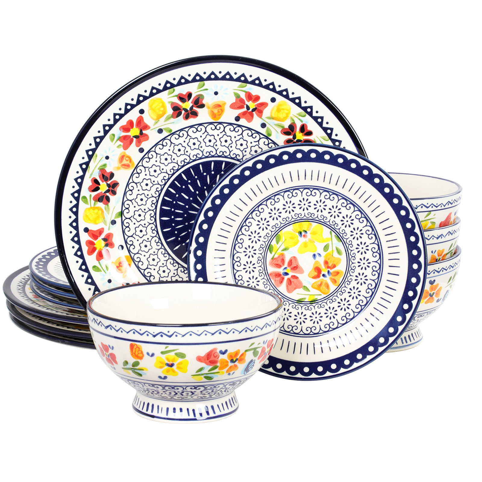 Bungalow Rose Eudella 12 Piece Dinnerware Set, Service for