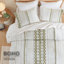 3 édredons très grand / très grand avec chenille, imprimé coton, aspect, rembourrage, taies décoratives assorties, chevauchement du dossier, - imprimé d'inspiration mondiale, sans substances nocives, lavable à la machine,
