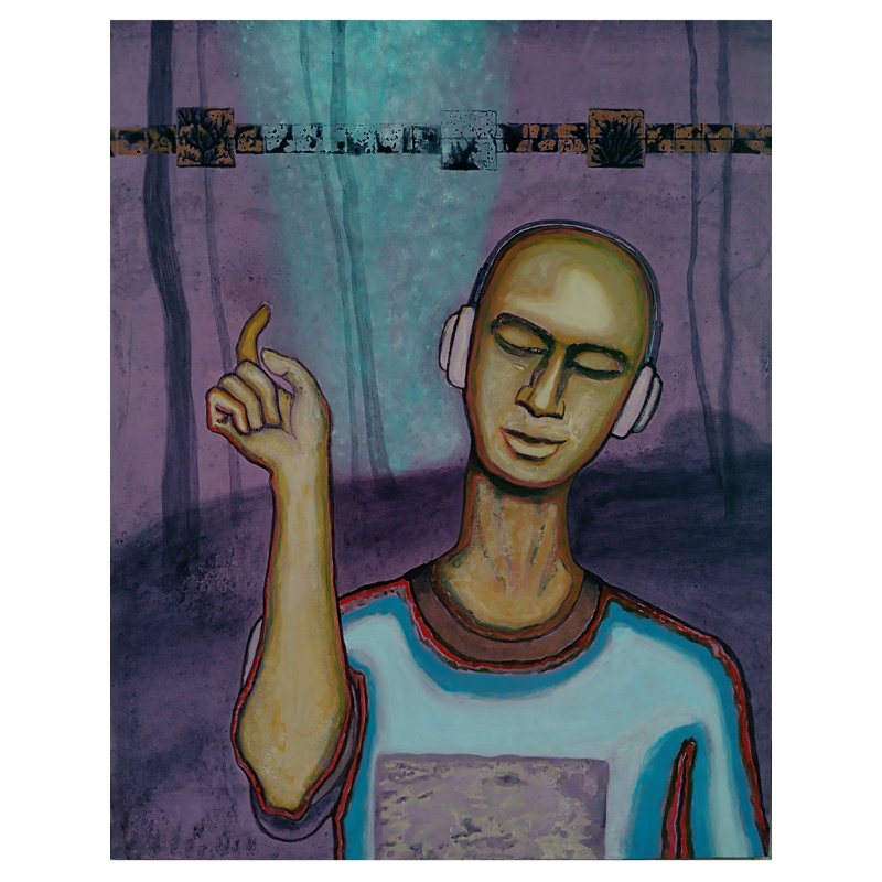 Chanson de minuit | Acrylique sur toile | Par Chinmoy Pandit