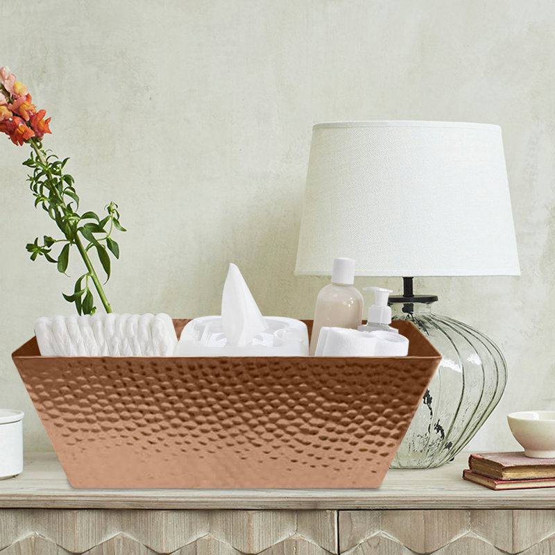 Tatara Group Decorative Basket, 5.25" H x 12" W x 7.25" D, Copper