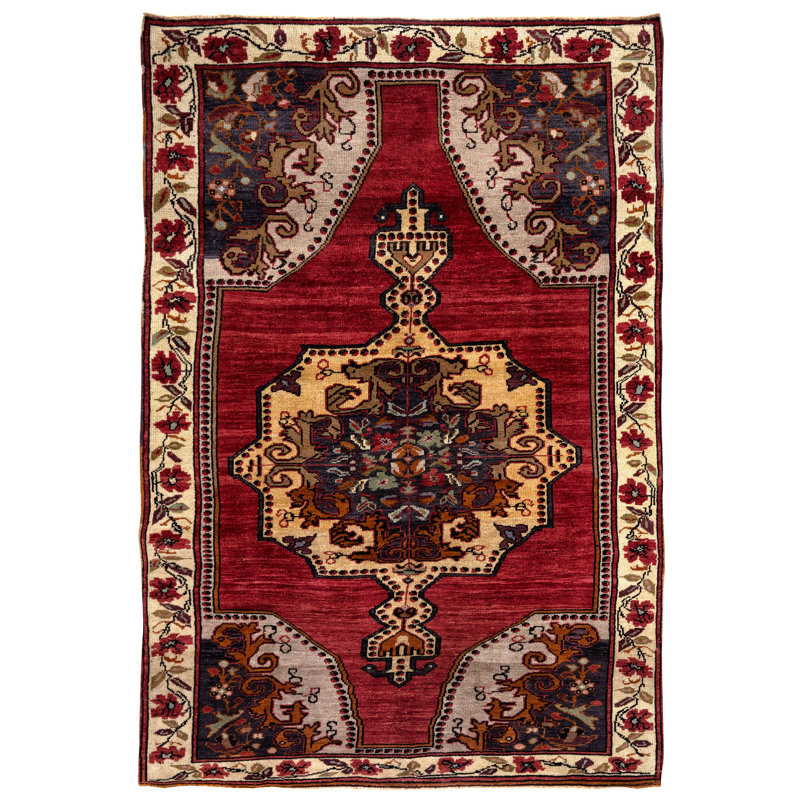 Tapis tribal Dakhia 5 x 8 rétro Anatolian