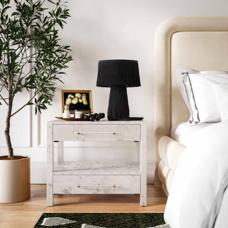 Table de chevet 2 tiroirs Omnie, Blanc