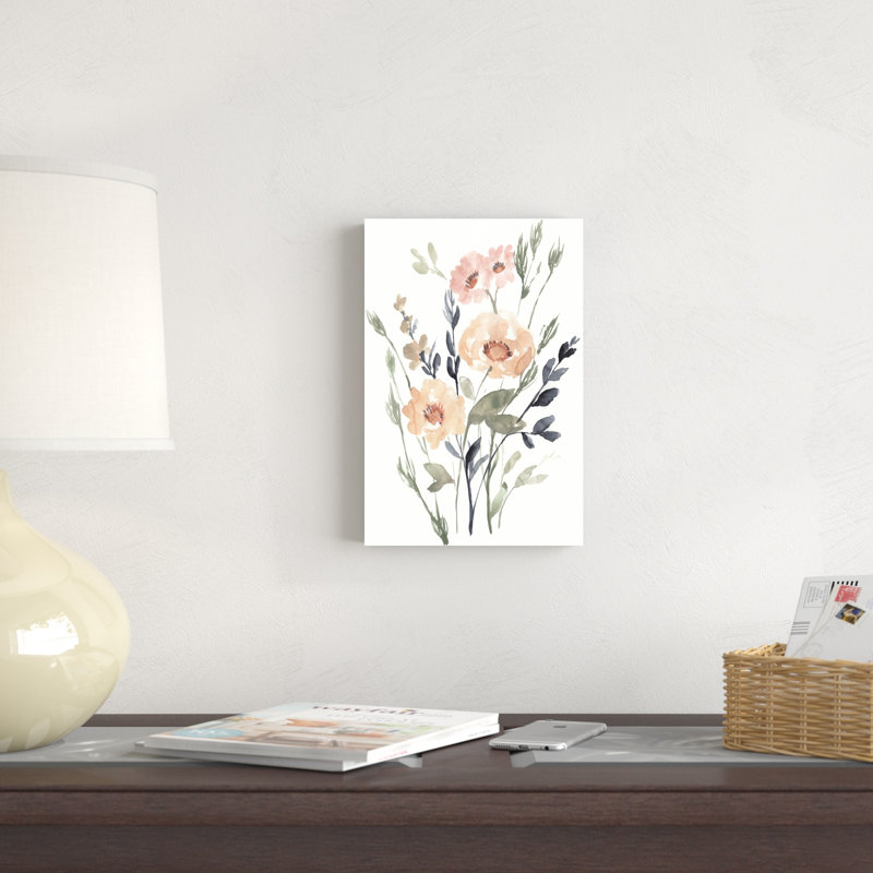 Bouquet pêche et paynes I, H 12 po x l 8 po