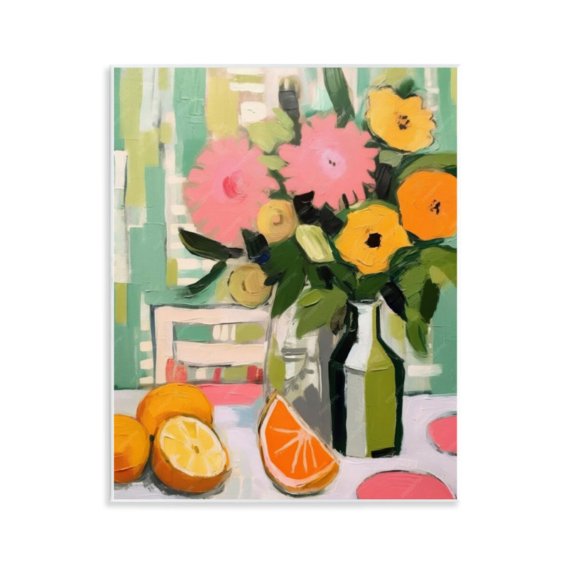  Art mural, "Citrus Slices & Bouquet" par LSR Design Studio