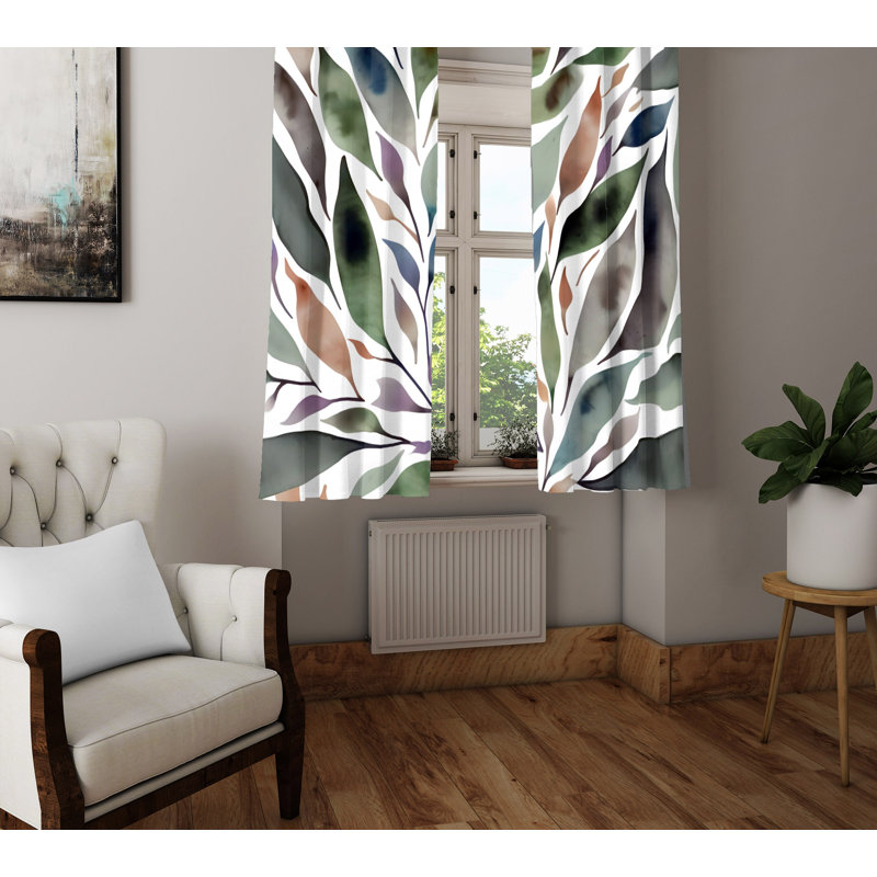 Paire de rideaux semi-transparents en polyester Datra, L 40 po x L 82 po