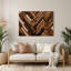 Hawaiian Lauhala tissage d'art mural en métal brun